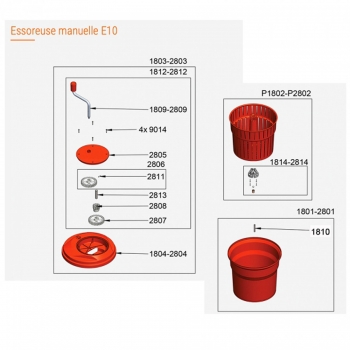 140x140 - Pièces Détachées Essoreuse 10 litres Professionnelle E10 Dynamic