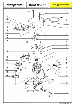 98x140 - Pièces détachées batteur-mélangeur Robot Chef 40 Robot Coupe