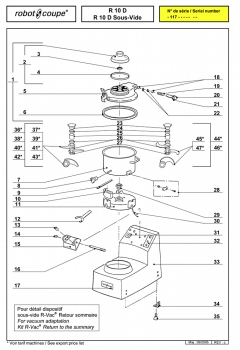 96x140 - Pièces détachées Cutter de table R10 D Sous vide Robot Coupe